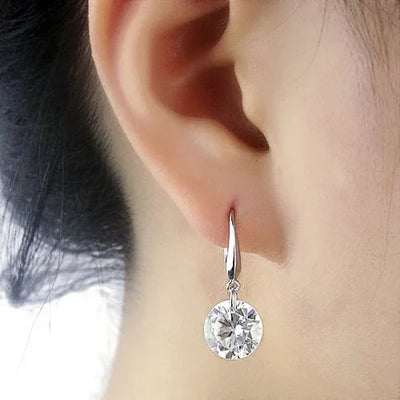 Earring Charm 2025 New Korean Version Of The Popular Fashion Cute Shiny White Crystal Earrings Women's Jewelry Sales Punk