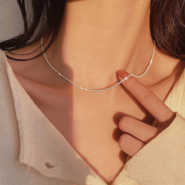 Silver Color Sparkling Starry Necklace For Women Jewelry 2026 Trending New Korean Fashion Women's Gold Color Chain Necklace Gift
