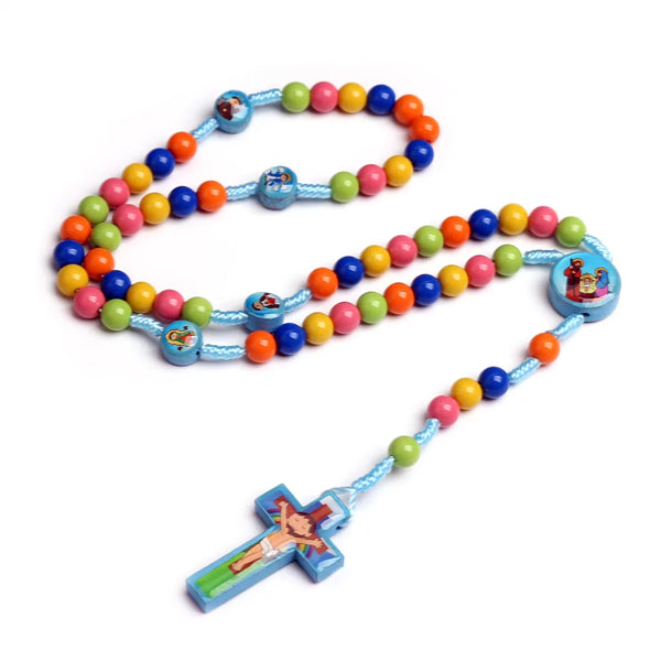 Rosary for kids Hand Woven Children Necklace Christian Catholic Jesus Christ Man Necklace Favourite