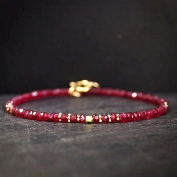 Ruby Bead Bracelet