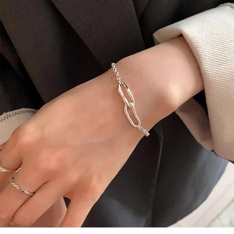 New Fashion Women's 925 Sterling Silver Bracelets Bracelets for Simple and Sweet Jewelry Trendy