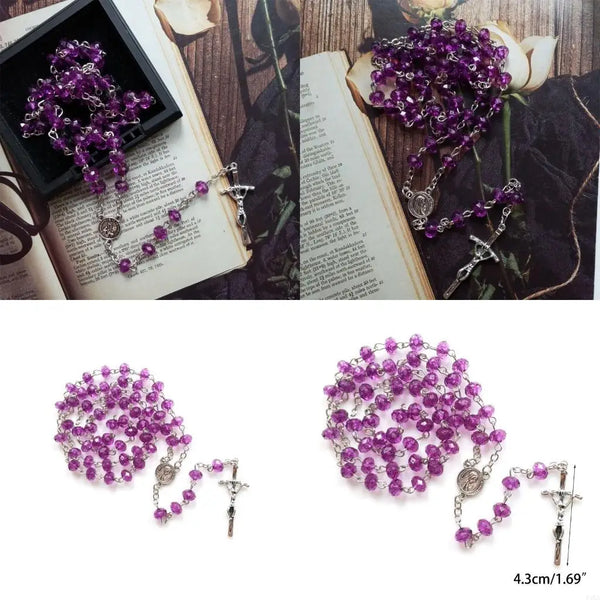 Bead Rosary Necklace Hanging Pendant Christmas Party Church Decor