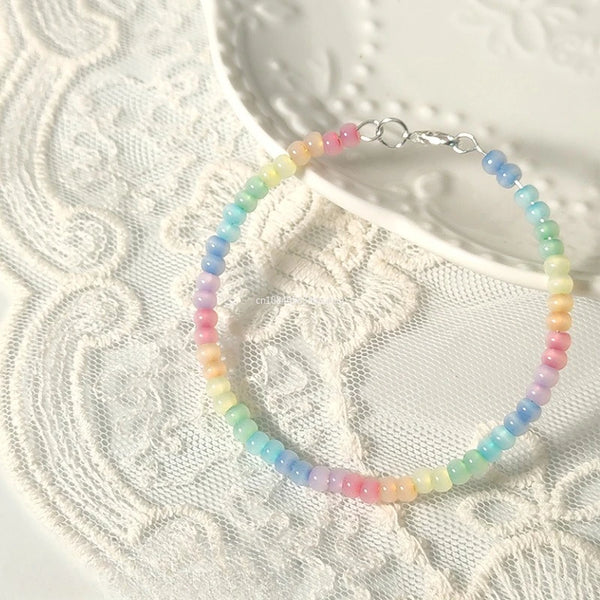 1Pcs Bohemian Style Bracelet Colorful Beaded Bracelet for Women Girls Simple Sweet Versatile Bracelet Jewelry Accessories Gifts