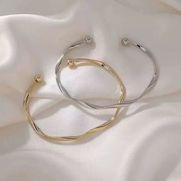 New Fashion Trend Unique Design Elegant Exquisite Twist Simple Bracelet Women Jewelry Wedding Party Premium Gift