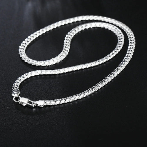 20-60cm 925 Sterling Silver Luxury Brand Design 6mm Fine Necklace Chain for Woman Men Fashion Wedding Engagement Jewelry