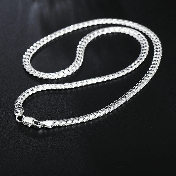 20-60cm 925 Sterling Silver Luxury Brand Design 6mm Fine Necklace Chain for Woman Men Fashion Wedding Engagement Jewelry