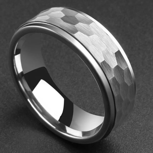 2026 8mm Fashion Jewelry Stainless Steel Rings for Men Accessories Party Gift Classical Silver-Color Geometirc Pattern Men Rings
