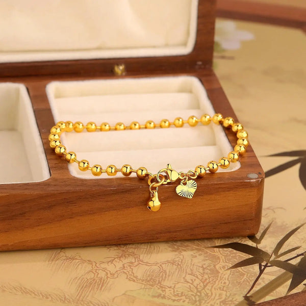 Beaded Bell Bracelet For Women Fashion Smooth Surface Design Minimalist Versatile Elegant High-End Jewelry Gift For Best Friend